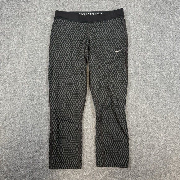 Nike Pants - Nike Dri-Fit‎ Tights Womens Medium Black Run Fast Live Fearless Spotted Workout